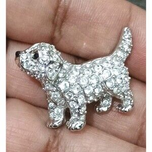 Swarovski Crystal Dog Puppy Precious Pet Line Retired Brooch Pin